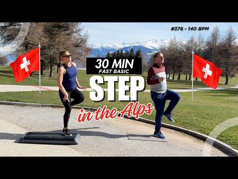 Unleash Your Inner Disco Diva with Fast Basic Step Aerobics in the Alps!